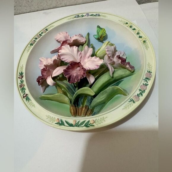 Lena Liu's The orchid Garden, Bradford Exchange Plate, 6th  Issue, 3D Floral - Picture 1 of 4